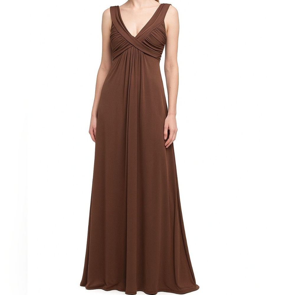 BCBG Chocolate Sleeveless Maxi Dress